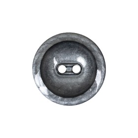 Cool Gray and Black Enamel-Look 2-Hole Plastic Dish Button – 36L/23mm Cool Gray and Black Enamel-Look 2-Hole Plastic Dish Button – 36L/23mm