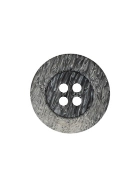 Gray and White Striated 4-Hole Plastic Button – 28L/18mm Gray and White Striated 4-Hole Plastic Button – 28L/18mm