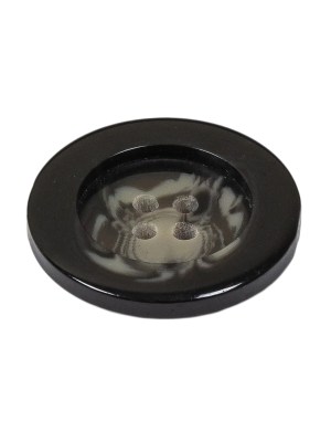 Black, Stone Gray and Beige Translucent Swirls 4-Hole Plastic Button – 40L/25.5mm Black, Stone Gray and Beige Translucent Swirls 4-Hole Plastic Button – 40L/25.5mm