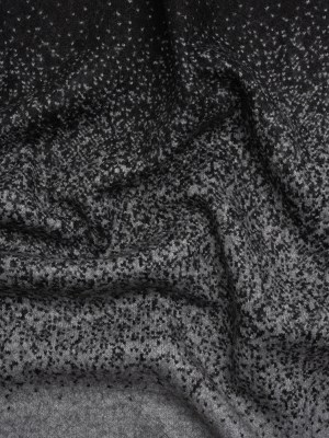 Black and Gray Spotted Gradient Felted Wool Double Knit Panel Black and Gray Spotted Gradient Felted Wool Double Knit Panel