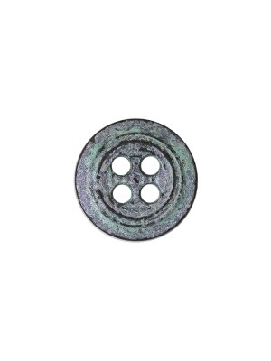 Italian Aqua and Lilac Oxidized Metal 4-Hole Button – 20L/12.5mm Italian Aqua and Lilac Oxidized Metal 4-Hole Button – 20L/12.5mm