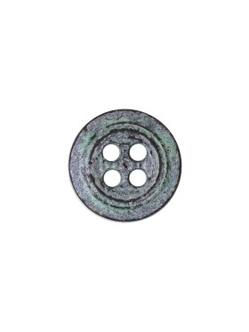 Italian Aqua and Lilac Oxidized Metal 4-Hole Button – 20L/12.5mm Italian Aqua and Lilac Oxidized Metal 4-Hole Button – 20L/12.5mm