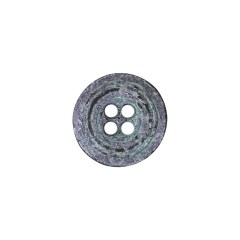 Italian Aqua and Lilac Oxidized Metal 4-Hole Button – 24L/15mm Italian Aqua and Lilac Oxidized Metal 4-Hole Button – 24L/15mm