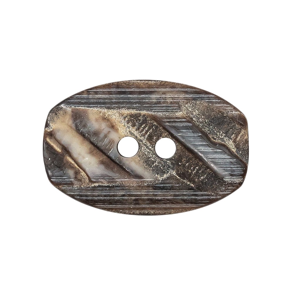 Gray and Brown Wood-Look Oval 2-Hole Plastic Button – 44L/28mm Gray and Brown Wood-Look Oval 2-Hole Plastic Button – 44L/28mm