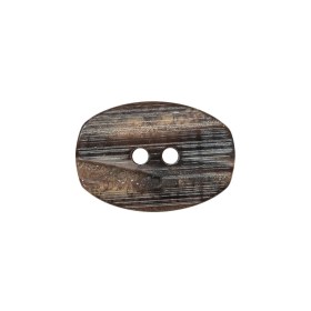 Gray and Brown Wood-Look Oval 2-Hole Plastic Button – 36L/23mm Gray and Brown Wood-Look Oval 2-Hole Plastic Button – 36L/23mm