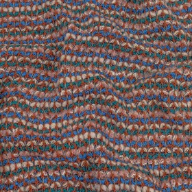 Teal, Blue and Cream Pink Striped Boucle Wool Sweater Knit Teal, Blue and Cream Pink Striped Boucle Wool Sweater Knit
