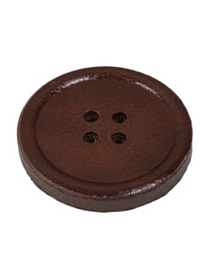 Italian Brown Low Convex 4-Hole Leather Button – 40L/25.5mm Italian Brown Low Convex 4-Hole Leather Button – 40L/25.5mm