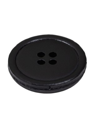 Italian Baritone Blue Low Convex 4-Hole Leather Button – 40L/25.5mm Italian Baritone Blue Low Convex 4-Hole Leather Button – 40L/25.5mm