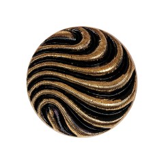 Black and Gold Textured Swirls Glass Shank Back Button – 42L/27mm Black and Gold Textured Swirls Glass Shank Back Button – 42L/27mm