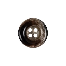 Black and Tan Mottled Rolled Rim 4-Hole Plastic Button – 30L/19mm Black and Tan Mottled Rolled Rim 4-Hole Plastic Button – 30L/19mm