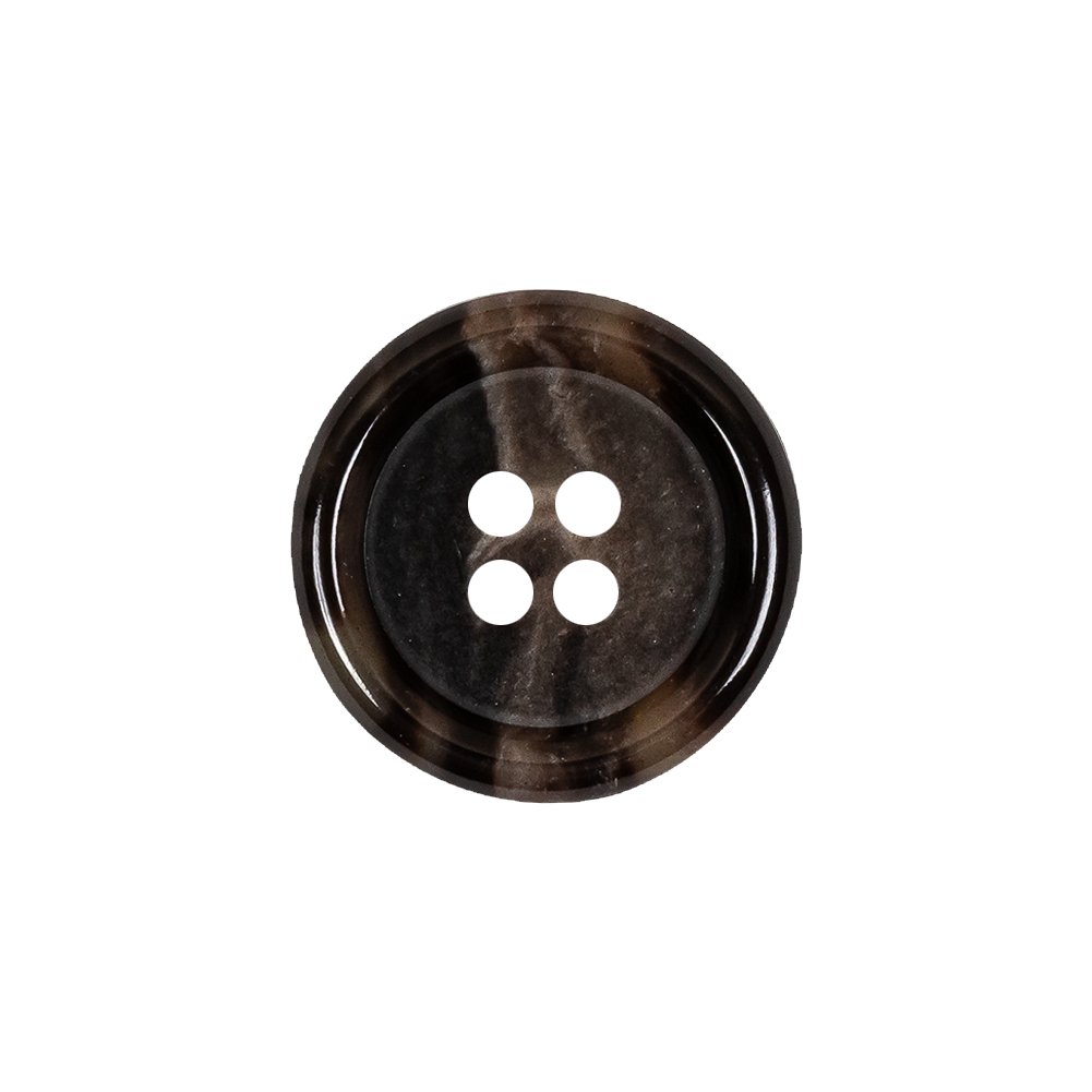 Dark Brown and Almond Mottled Semitransparent 4-Hole Rolled Rim Plastic Button – 32L/20mm Dark Brown and Almond Mottled Semitransparent 4-Hole Rolled Rim Plastic Button – 32L/20mm