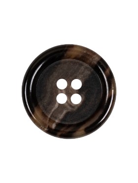 Dark Brown and Almond Mottled Semitransparent 4-Hole Rolled Rim Plastic Button – 34L/21.5mm Dark Brown and Almond Mottled Semitransparent 4-Hole Rolled Rim Plastic Button – 34L/21.5mm