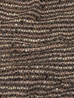 Italian Tan, Charcoal and Cream Striped Boucle Chunky Wool Knit Italian Tan, Charcoal and Cream Striped Boucle Chunky Wool Knit