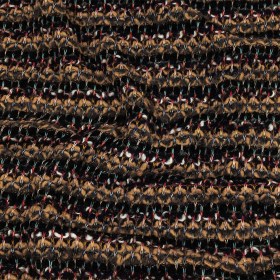 Italian Camel, Gray, and Navy Striped Boucle Wool Sweater Knit Italian Camel, Gray, and Navy Striped Boucle Wool Sweater Knit