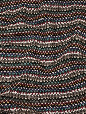 Italian Port Royale, Taupe and Blue Striped Chunky Blended Wool Sweater Knit Italian Port Royale, Taupe and Blue Striped Chunky Blended Wool Sweater Knit