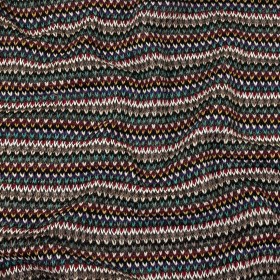 Italian Port Royale, Taupe and Blue Striped Chunky Blended Wool Sweater Knit Italian Port Royale, Taupe and Blue Striped Chunky Blended Wool Sweater Knit