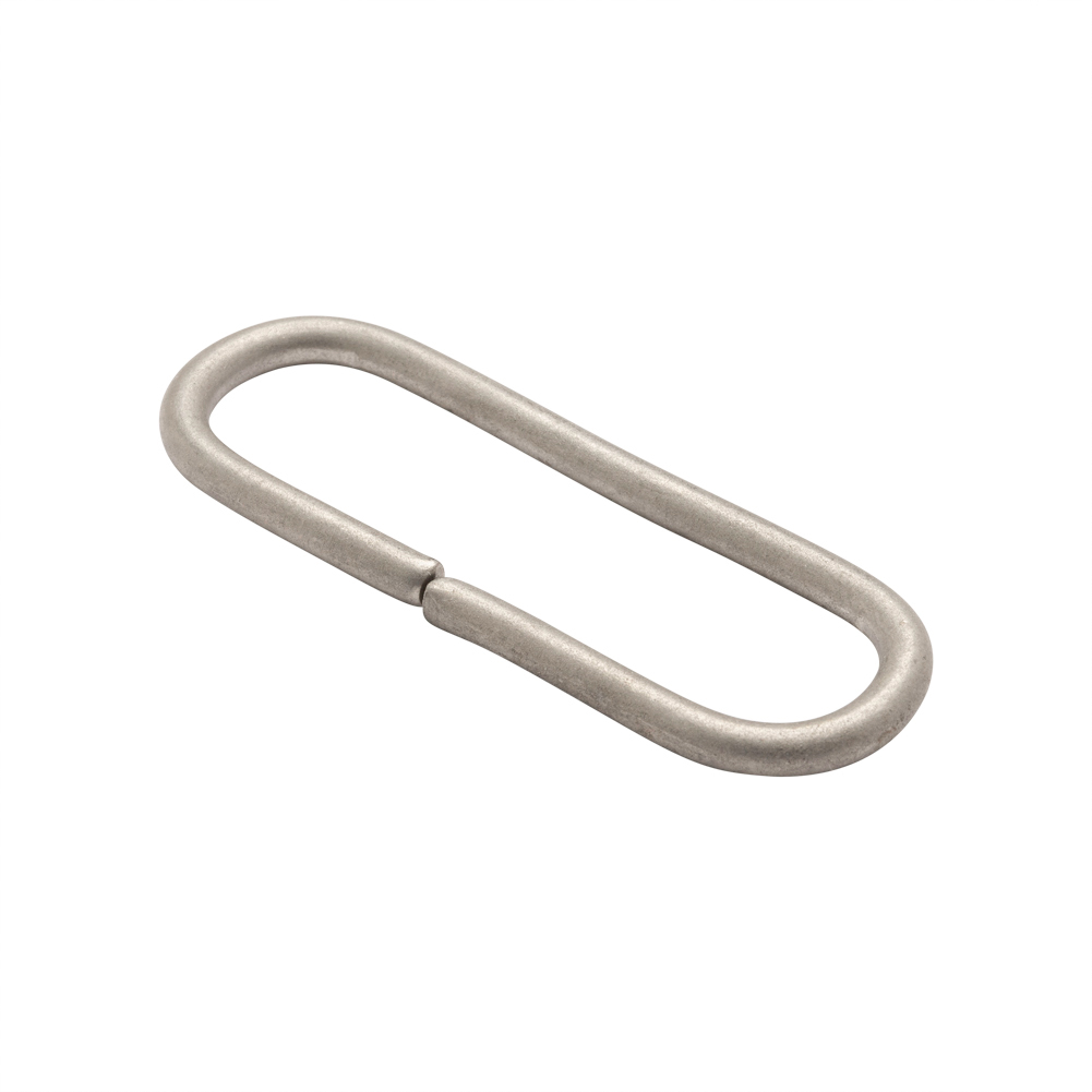 Matte Silver Metal Long Oval Ring - 0.75" x 2.25"