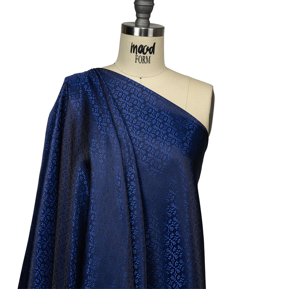 Cobalt and Navy Bi-Color Diamonds Jacquard Lining Cobalt and Navy Bi-Color Diamonds Jacquard Lining
