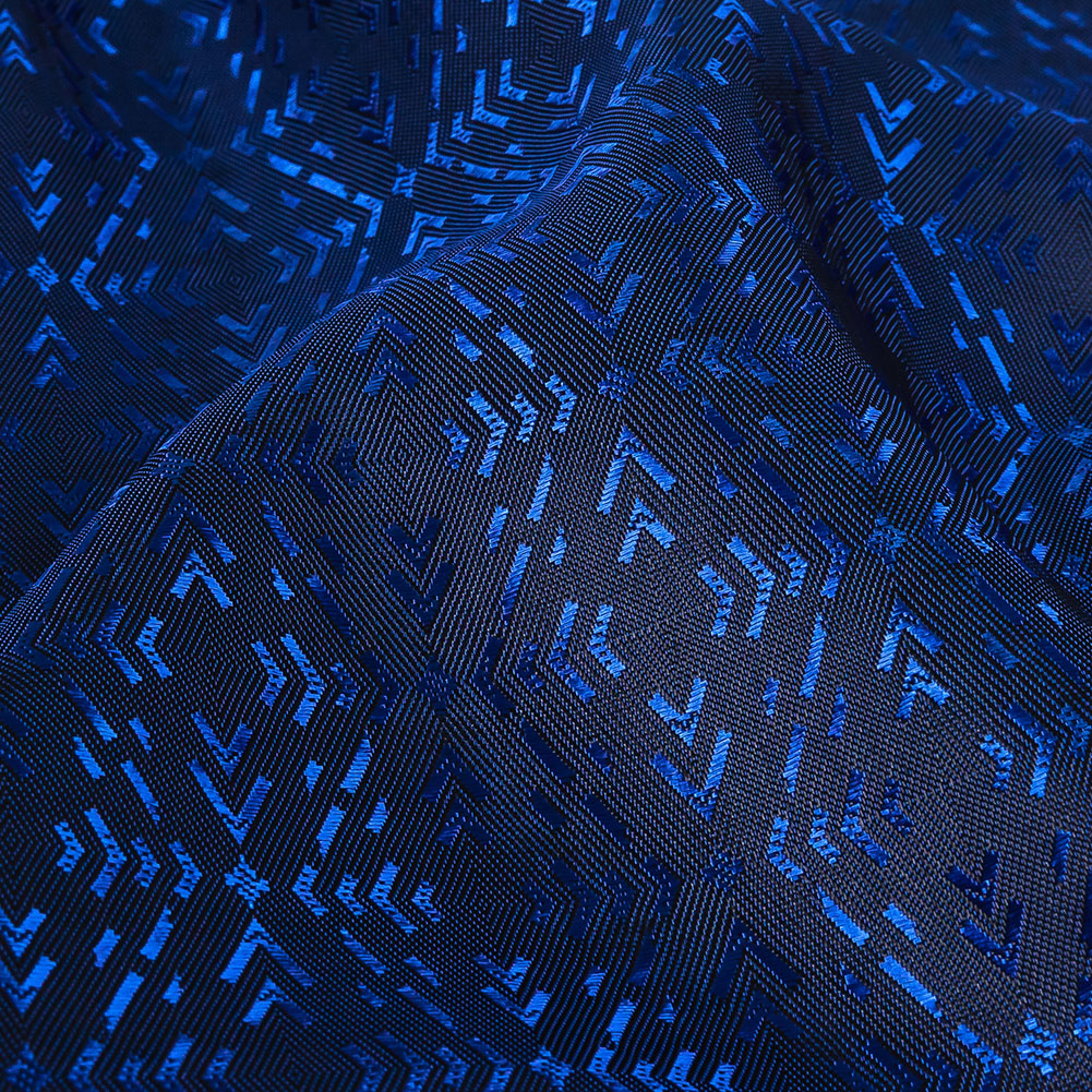 Cobalt and Navy Bi-Color Diamonds Jacquard Lining Cobalt and Navy Bi-Color Diamonds Jacquard Lining