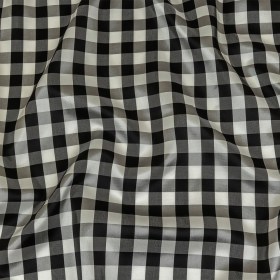 Black and Brilliant White White Gingham Acetate Twill Lining Black and Brilliant White White Gingham Acetate Twill Lining