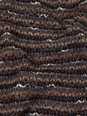 Dusty Blue, Olive and Mysterioso Striped Boucle Blended Wool Sweater Knit Dusty Blue, Olive and Mysterioso Striped Boucle Blended Wool Sweater Knit