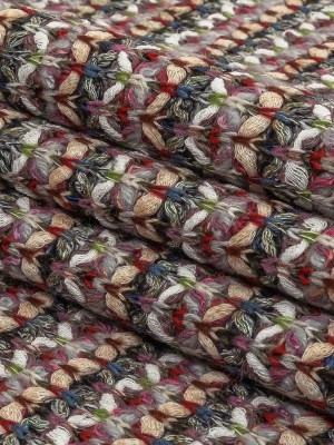 Italian Beige, White and Gray Striped Chunky Blended Wool Sweater Knit Italian Beige, White and Gray Striped Chunky Blended Wool Sweater Knit