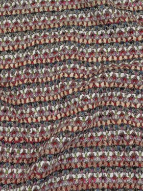 Italian Beige, White and Gray Striped Chunky Blended Wool Sweater Knit Italian Beige, White and Gray Striped Chunky Blended Wool Sweater Knit