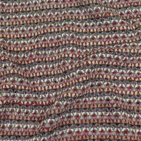 Italian Beige, White and Gray Striped Chunky Blended Wool Sweater Knit Italian Beige, White and Gray Striped Chunky Blended Wool Sweater Knit