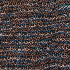 Teal, Gray and Taupe Striped Boucle Blended Wool Sweater Knit Teal, Gray and Taupe Striped Boucle Blended Wool Sweater Knit
