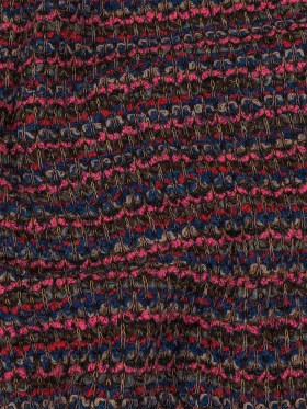 Italian Pink, Blue and Red Striped Boucle Blended Wool Sweater Knit Italian Pink, Blue and Red Striped Boucle Blended Wool Sweater Knit