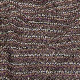 Warm Gray, Grape and Metallic Silver Striped Chunky Blended Wool Sweater Knit Warm Gray, Grape and Metallic Silver Striped Chunky Blended Wool Sweater Knit