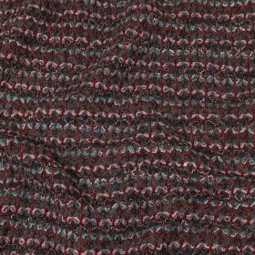 Italian Pink, Gray and Porcelain Striped Boucle Blended Wool Sweater Knit with Clear Baby Sequins Italian Pink, Gray and Porcelain Striped Boucle Blended Wool Sweater Knit with Clear Baby Sequins