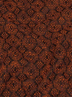 Metallic Gold, Shocking Orange and Black Diamonds Polyester Boucled Jacquard Metallic Gold, Shocking Orange and Black Diamonds Polyester Boucled Jacquard