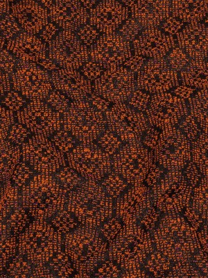 Metallic Gold, Shocking Orange and Black Diamonds Polyester Boucled Jacquard Metallic Gold, Shocking Orange and Black Diamonds Polyester Boucled Jacquard