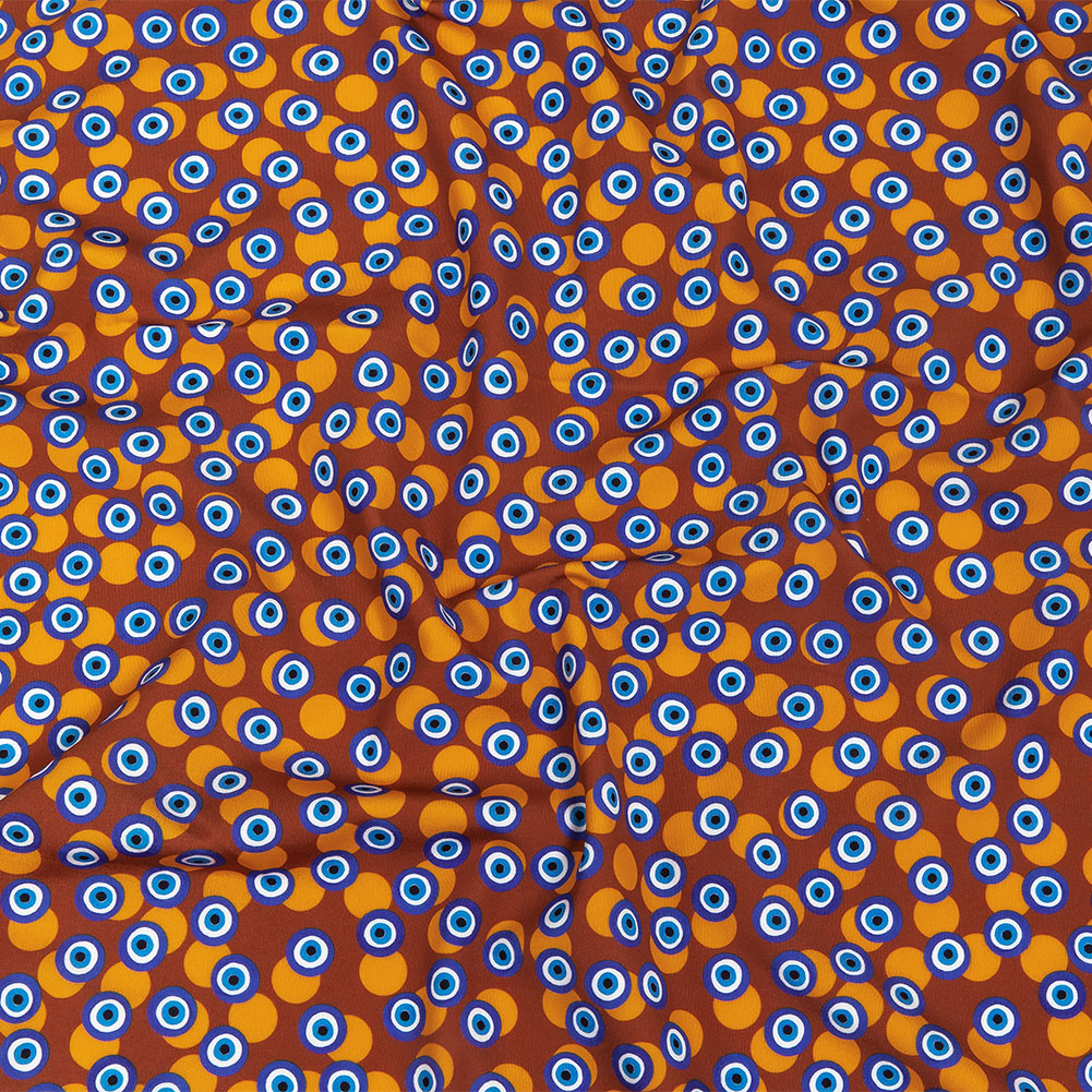 Blue and Brown Bouncing Evil Eye Caye UV Protective Compression Swimwear Tricot with Aloe Vera Microcapsules Blue and Brown Bouncing Evil Eye Caye UV Protective Compression Swimwear Tricot with Aloe Vera Microcapsules