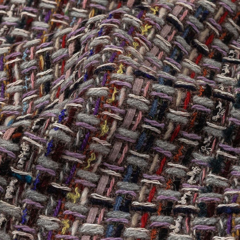 Gray, Navy and Multicolor Tweedy Plaid Blended Wool Woven Gray, Navy and Multicolor Tweedy Plaid Blended Wool Woven