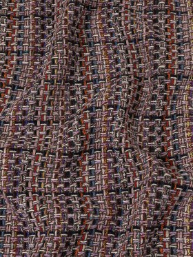 Italian Lilac, Gray and Multicolor Tweedy Plaid Blended Wool Woven Italian Lilac, Gray and Multicolor Tweedy Plaid Blended Wool Woven