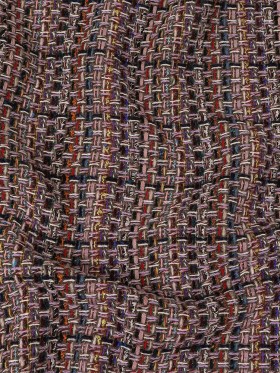 Italian Olive, Lilac and Multicolor Tweedy Plaid Blended Wool Woven Italian Olive, Lilac and Multicolor Tweedy Plaid Blended Wool Woven