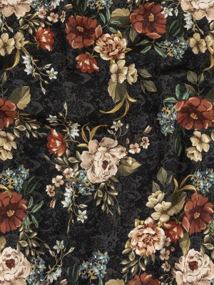 Mood Exclusive Charcoal Garden of Eden Stretch Cotton Sateen Mood Exclusive Charcoal Garden of Eden Stretch Cotton Sateen