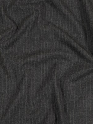 Gray and Beige Pinstriped Cotton and Polyester Suiting Gray and Beige Pinstriped Cotton and Polyester Suiting