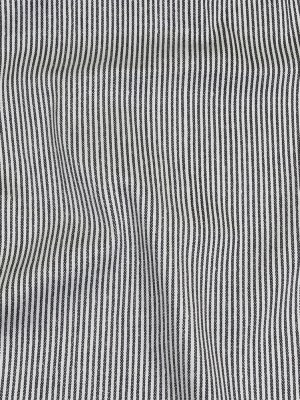 White and Dark Gray Loopy Stripes Stretch Cotton Twill White and Dark Gray Loopy Stripes Stretch Cotton Twill