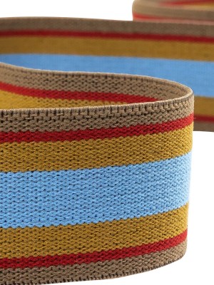 Blue, Cumin and Red Striped Elastic Trim – 1.25″ Blue, Cumin and Red Striped Elastic Trim – 1.25″