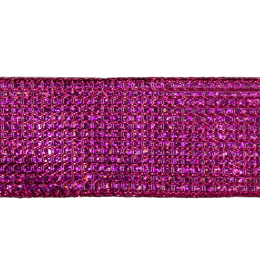 Metallic Fuchsia Iridescent Wire Edged Ribbon - 1.5"