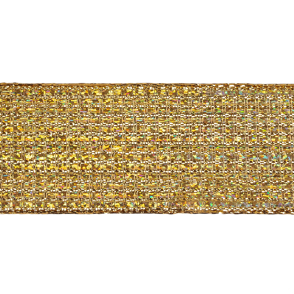 Metallic Gold Iridescent Wire Edged Ribbon - 1.5"
