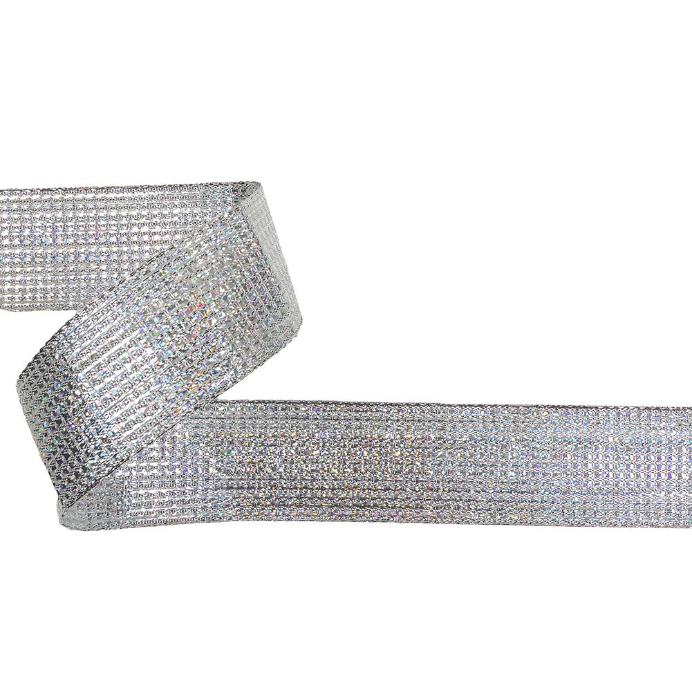 Metallic Silver Iridescent Wire Edged Ribbon – 1.5″ Metallic Silver Iridescent Wire Edged Ribbon – 1.5″