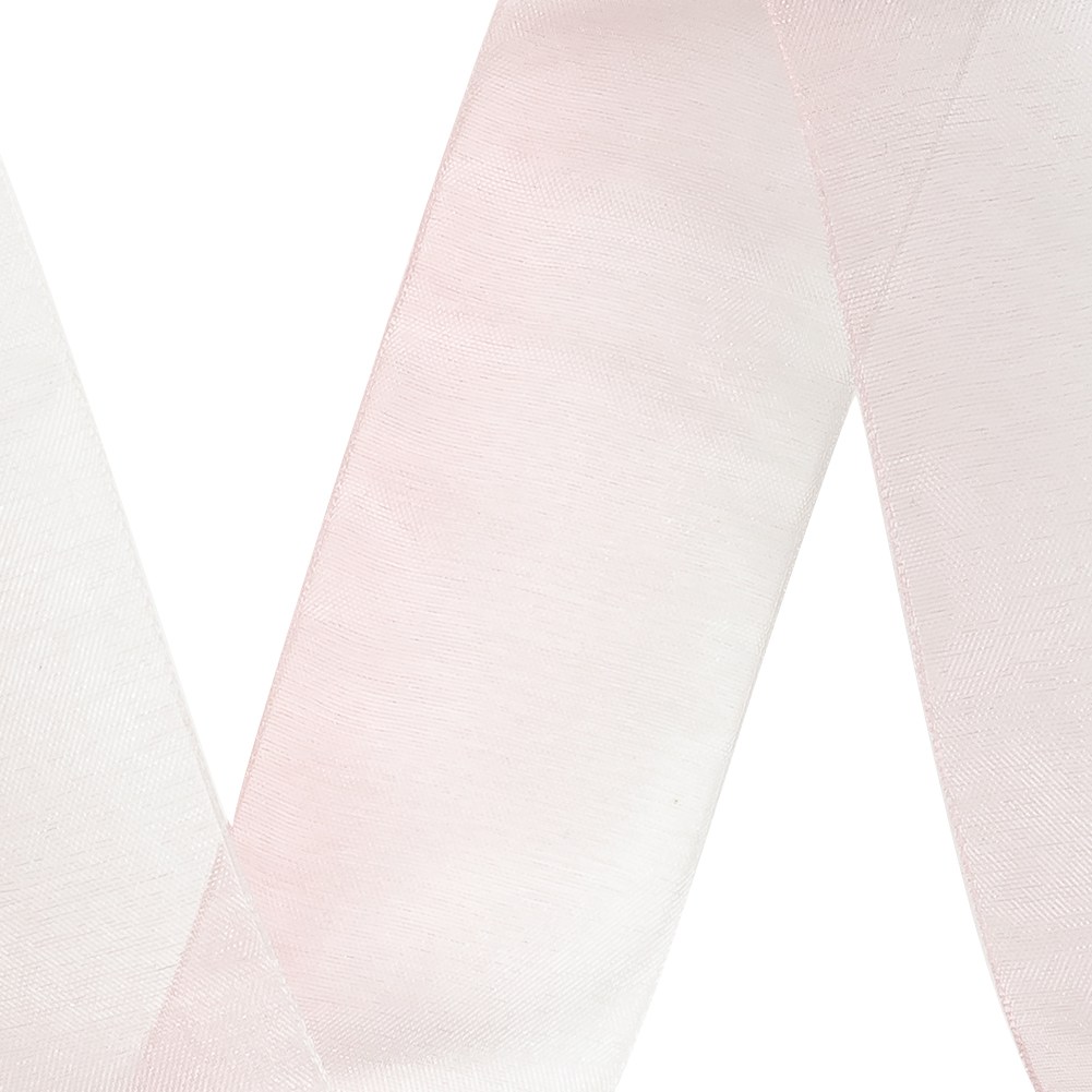 Sheer Pink and White Alyssum Ombre Ribbon - 1.5"