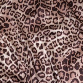 Mood Exclusive Italian Taupe and Black Leopard Printed Silk Charmeuse Mood Exclusive Italian Taupe and Black Leopard Printed Silk Charmeuse
