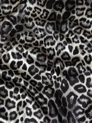 Mood Exclusive Italian Black and Gray Leopard Printed Silk Charmeuse Mood Exclusive Italian Black and Gray Leopard Printed Silk Charmeuse