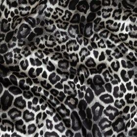 Mood Exclusive Italian Black and Gray Leopard Printed Silk Charmeuse Mood Exclusive Italian Black and Gray Leopard Printed Silk Charmeuse