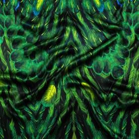 Mood Exclusive Italian Green and Black Feathered Chevrons Silk Charmeuse Panel Mood Exclusive Italian Green and Black Feathered Chevrons Silk Charmeuse Panel